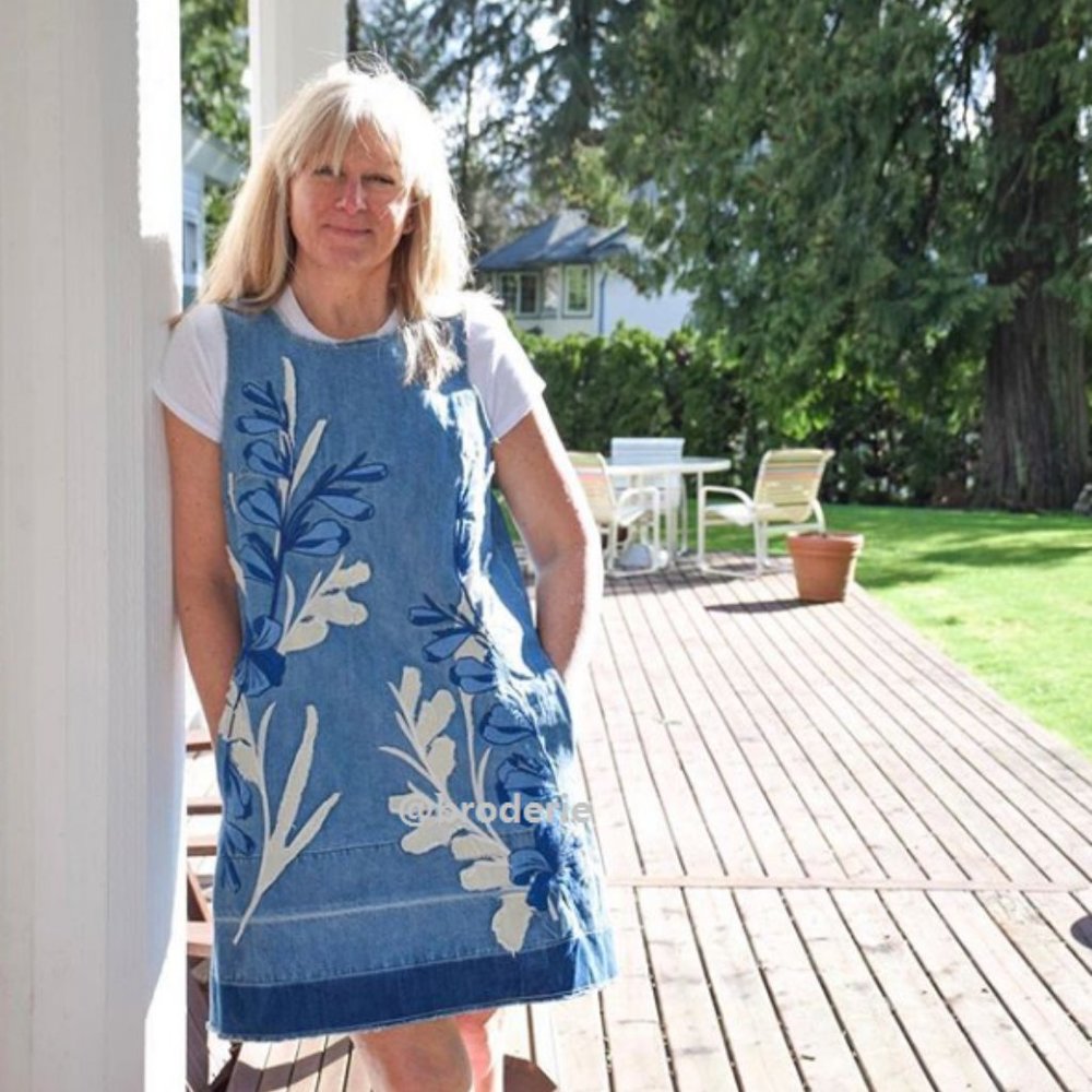 ANTHROPOLOGIE Denim Leaves Shift Dress - Picture 8 of 8